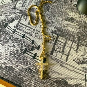 Gold chain with cross pendant